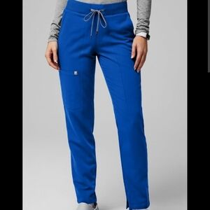 Fabletics Scrub Pants Womens Size L Royal Blue Cargo Pocket Drawstring